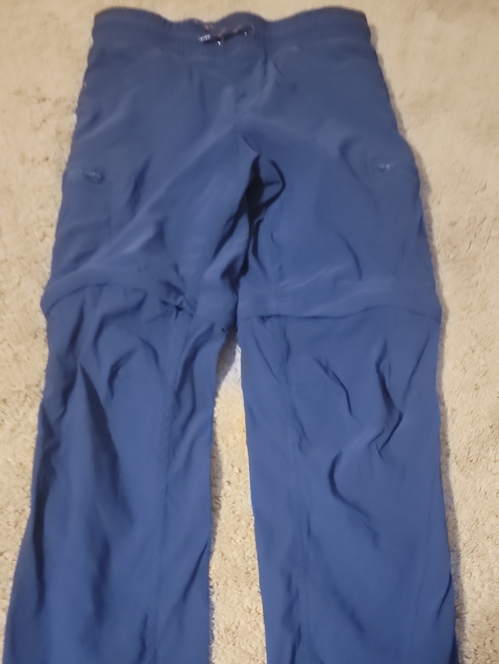 Kids Blue Jogger Pants That Unzip Into Shorts with Drawstring Waist
